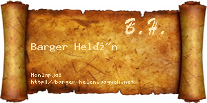 Barger Helén névjegykártya